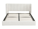 Artiss Double Bed Frame with Gaslift Storage USB Type-C Charging Ports Velvet Upholstery White BFRAME-G-RITA-D-WH-ABC