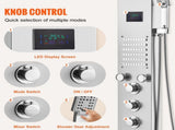 Shower Panel System, 6 Shower Modes, LED & Screen Hydroelectricity Shower Panel Tower, Rainfall, V952-FTYS6CS2MSDPTMPHLV9