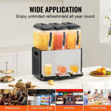 Commercial Beverage Dispenser, 3 Tanks 12 L Per Tank Juice Dispenser, 370W Stainless Steel Ice Tea V952-SYYLJJBSJXS1AAIQKV3