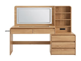 Artiss Dressing Table Makeup Vanity Desk LED Mirror Drawers Charging Station Curved Edge Wood FUR-AG-DRESS03N-WD-AB