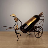 Rickshaw Wine Holder, Stainless Steel Freestanding Wine Rack Countertop Bottle Holder for Home V1370-AZ4-00045