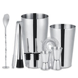 10-piece stainless steel cocktail set with 700ml shaker, bar accessories, silver V1237-ZY-506-0342