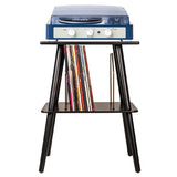 Gadhouse Brad MKII Record Player - Navy Entertainment Stand Bundle - Black V398-GAD0104-ST