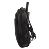 Pierre Cardin Rustic Womens Leather Backpack Bag Handbag Back Pack Travel - Black V563-PC_3213-BLACK