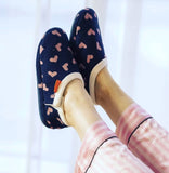 ARCHLINE Orthotic Slippers CLOSED Arch Scuffs Moccasins Pain Relief in Navy Hearts - EUR36 V563-AS401-NVYHRT-36