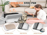 Cat Litter Box, 152 mm Deep, XL Extra Large Stainless Steel Cat Litter Box with Scoop, Wide V952-BKFSMSPBXGSLHVLT6V0
