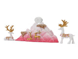 Resin Sitting Standing Deer Statues Reindeer Figurines Ornaments Mountain Rockery Sculpture for Home V1294-YM0901-3111250053613