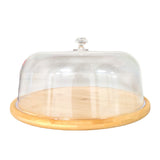 Kitchee 30cm Bamboo Cake Stand Dome Acrylic Cover - Dessert Display Plate V238-SUPDZ-41002621763664