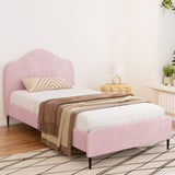 Artiss Bed Frame King Single Size Velvet Pink OLAN BFRAME-G-OLAN-KS-PK-ABC