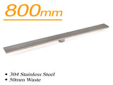 Bathroom Stainless Steel 800mm Strip Fence Shower Grate Floor Drain 50mm Outlet V1233-LGWG02A800BS