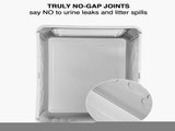 CARLA HOME Foldable Enclosed Cat Litter Box with Scoop - Grey - Plastic - Kitty Litter Tray LSB-36497
