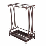 Umbrella Storage Rack Iron with Drip Tray 10 Holes 8 Hooks Umbrella Rack Stand for Home Hotel Lobby V1294-YM0716-3117220148213