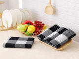 Homaxy 100% Cotton Waffle Weave Check Plaid Kitchen Towels, 13 x 28 Inches, Super Soft and Absorbent V1258-DP02-F-142