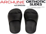Archline Rebound Orthotic Slides Flip Flop Thongs Slip On Arch Support - Black - Euro 44 V563-AHS00100-44