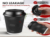 360x Triple Wall Paper Coffee Cups w/Lids Disposable Takeaway Bulk in Black V563-PA1216-15L-24QTY-1BOX