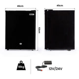 GECKO 70L Portable Bar Fridge and Freezer 12V/24V for Camping, Caravans, Black V219-CAPFCHGEKA07B