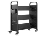 Rolling Library Book Cart, 150 kg Capacity, 77 x 38 x 122 cm Library Cart, Single Sided V-Shaped V952-VXTSGTCHS3307B7MH001V0