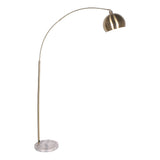 Sarantino Arc Floor Lamp Antique Brass Finish with Marble Base LMP-MLM-112-03