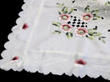 Anya Flowers White Embroidered Cutout Rectangular Tablecloth 152 x 228 cm V442-UGG-TABLEC-ANYA228-WHITE-RE