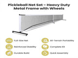 Portable 6.7m Pickleball Net Set Heavy Duty Metal Frame with Wheels V63-953491