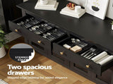 Artiss Buffet Sideboard Storage Cabinet Kitchen Cupboard Clear Door Drawer Black FUR-W-SID130-01-BK-AB