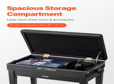 Piano Bench, Keyboard Piano Chair with 19.3"-22.8" Adjustable Height, Padded Cushion, Storage V952-DCWXGQZDSMKDIXZ9TV0