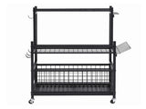 Gardeon Garden Tool Organizer Rack 16 Slots Rolling Garage Storage with Hooks GTO-ROLL-3T-BK