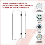 1200 x 1450mm Frameless Bath Panel 10mm Glass Shower Screen By Della Francesca V63-822341