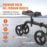 Folding Knee Scooter, Carbon Steel Steerable Knee Walker with Height-Adjustable Handlebar & Knee V952-XGZXQQ10H8SXT3HJ5V0