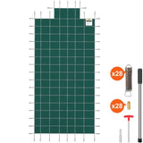 Pool Safety Cover Fits 16x32ft Rectangle Inground Safety Pool Cover Green Mesh with 4x8ft Center End V952-YYCM16X32JZYTYCG1V0
