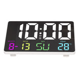Digital Wall Clock Remote Control RGB Colorful Adjustable Five Speed Brightness LED Calendar V1294-YM0901-3115230101711