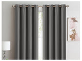 2x 100% Blockout Curtains Panels 3 Layers Eyelet Charcoal 180x230cm 69_CD1003-180X230-CH
