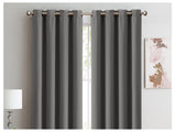 2x 100% Blockout Curtains Panels 3 Layers Eyelet Charcoal 240x230cm 69_CD1003-240X230-CH