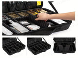 **Large Waterproof Makeup Organizer Adjustable Dividers, Detachable Brush Holder, Multi-Compartment V1106-HZSNB001