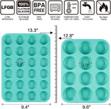 Silicone Muffin Pan Cupcake Set - Mini 24 Cups and Regular 12 Tin, Nonstick Food Grade Molds with V1259-DP01-A-4509
