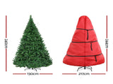 Jingle Jollys 2.4m Pre-Lit Christmas Tree 1488 LED Green with Red Storage Bag XM-TR-E-WELL-8F-LEDBAG