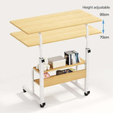 Height Adjustable Rolling Overbed Table 60cm Mobile Computer Desk V63-952821