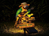 Hand-Painted Solar Parrot Garden Stake Light, Decorative Outdoor LED Bird Sculpture for Pathway, V1366-AZ2-W-17324