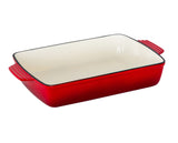 Enamelled Cast Iron 38.5x23cm Rectangular Roaster - Red V196-CIR04
