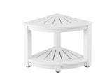Gardeon Outdoor Coffee Side Table HDPE Desk Corner Shower Stool Bench Seat with Storage Shelf White FF-BEACH-DESK-HECOR-WH