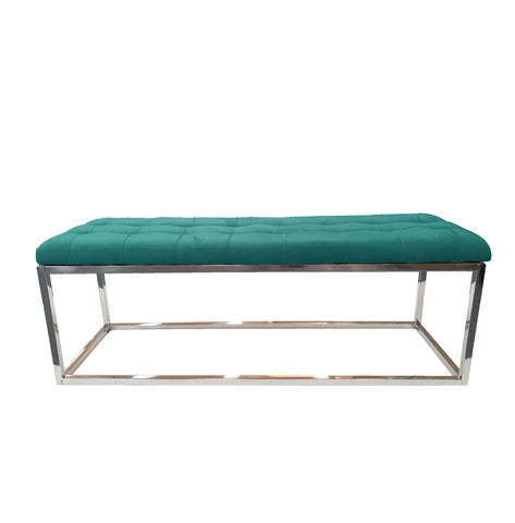 Holly Ottoman Silver Base - Green Seat V292-OTT-HOLLY-SILVERBASE-GREENSEAT
