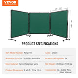 VEVOR Welding Screen with Frame 3 Panel 6' x 6' Welding Curtain Screen 12 Wheels V952-SMSHJPF6X6YCKQEXGV0