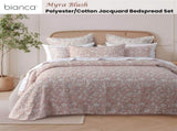 Bianca Myra Blush Floral Jacquard Bedspread Set Super King V442-BCA-BEDSPREAD-MYRA-BLUSH-SK