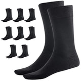9 Pairs BAMBOO SOCKS Crew Natural Eco Healthy Enviro Unisex Work Business BULK - Black V563-UP-9BMBCREW-BLK-6_11