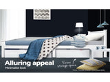 Artiss Bed Frame King Single Size Wooden White RIO WBED-D-004KS-107-AB