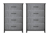 Artiss Set of 2 Chest of 4 Drawers Storage Dresser Tallboy Grey DIY-CDR-4D-GYX2