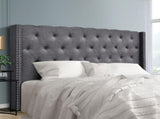 Artiss Bed Head Headboard King Size Fabric - LUCA Grey BFRAME-H-LUCA-K-GY