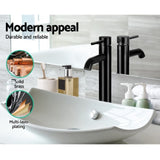 Cefito Bathroom Basin Mixer Tap Round Tall Faucet Vanity Laundry Black TAP-A-81H14-BK