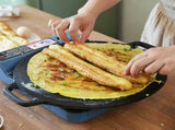 40cm Seasoned Cast Iron Induction Crepes Pan Baking Pancake Tool Pizza Bakeware V324-CS2-FLATPAN-40CM