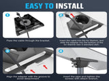Satellite Dish Pole Mount Kit, Stable 3 Point Support Structure, Heavy Duty Weatherproof PC Housing, V1366-AZ2-W-15523